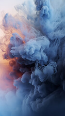 Wall Mural - chromatic colourful clouds with pastel blurred sunset