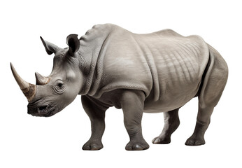 rhino in transparent background. generative ai.