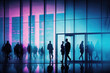 © wernerimages - blurred people walking inside a building, ai generated