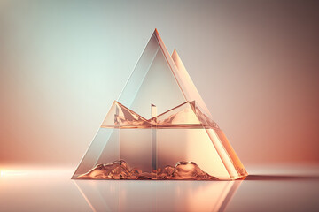Glass pyramid, abstract design, generative ai