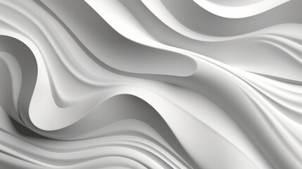Aufkleber - An abstract white background with wavy lines. Generative ai