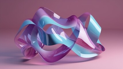 Aufkleber - A colorful abstract shape on a vibrant pink backdrop. Generative ai