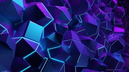 Aufkleber - An abstract background with purple and blue cubes. Generative ai