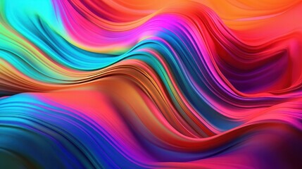 Poster - A vibrant abstract background with flowing colorful lines. Generative ai