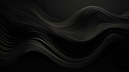 Aufkleber - Abstract wavy lines on a black background. Generative ai