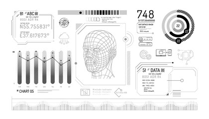 Wall Mural - set of infographic elements about data protection.