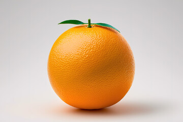 Closeup a fresh whole orange citrus fruit isolate. Created with Generative AI Technology