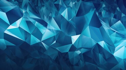 Poster - A blue abstract background composed of overlapping triangles. Generative ai