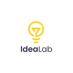 Wall Mural - Idea Lab Logo Design, Flask Logo Design Fully editable vector template