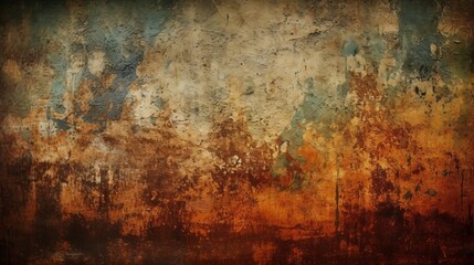 Wall Mural - A grungy, rusted wall with textured surface. Generative ai