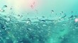 © cac_tus - Close-up water bubbles on a vibrant blue background. Generative ai