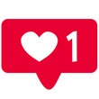 Instagram Like button symbol with heart notification| Love react icon png| Like heart love icon|