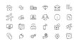© jahandsign - Office icon set. Containing briefcase, desk, computer, meeting, employee, schedule and co-worker symbol. Solid workspace icons vector collection.