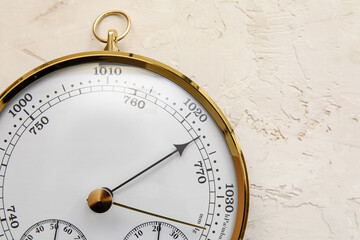 Wall Mural - Aneroid barometer on grey grunge background