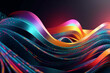 Abstract colorful waves background. Iridescent neon holographic twisted wave in motion. Vibrant colorful gradient design elements. Generative AI