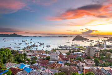 Wall Mural - panoramic view of labuan bajo harbour