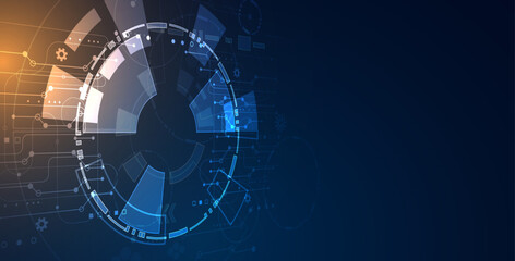 Wall Mural - abstract circle particle flowing beautiful blue futuristic modern digital background