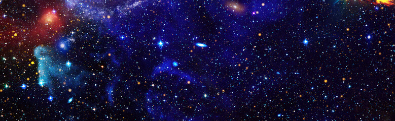 night sky and stars. panorama view universe space shot of milky way galaxy with stars on a night sky