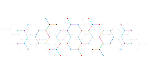 Poster - genetic engineering and molecular structure, hexagon dna network, science chemical and biotechnology