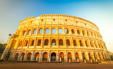 Wall Mural - Colosseum at sunset in Rome, Italy