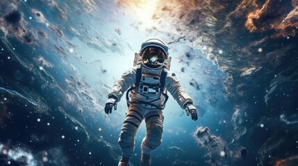 Canvas Print - astroniy exploring in deep space made with generative ai