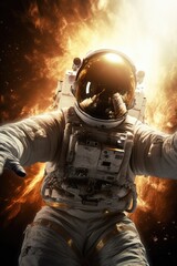 Canvas Print - astroniy exploring in deep space made with generative ai