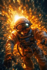 Canvas Print - astroniy exploring in deep space made with generative ai
