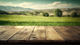 Fototapeta Zachód słońca - Empty old wooden table background