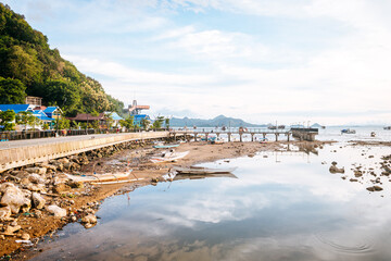 Wall Mural - panoramic view of labuan bajo port, indonesia