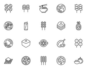 set of thai food icons, thai dessert