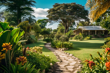Luxuriant garden in Tanzania , close to dar es salaam