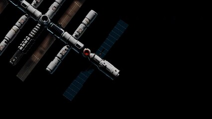 Wall Mural - docking the living module of the space station in space. have an alpha channel