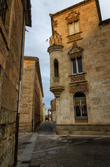 Wall Mural - Ciudad Rodrigo is a small Spanish town with a beautiful old town. An ancient border stronghold towards Portugal, it is located on a steep hill to the right of the Agueda river.