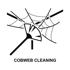 Cobweb cleaning icon isolated on background vector illustration.