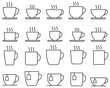 © Рудой Максим - Cup of tea and coffee set line  icons, logo vector