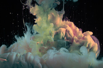Wall Mural - abstract smoke background. ink colors blot in water.