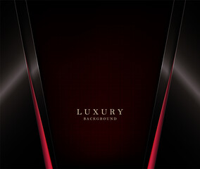 Wall Mural - Geometric black composition with red slanting curtains