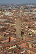 wide view of leaning tower torre guidozagni in bologna, italy
