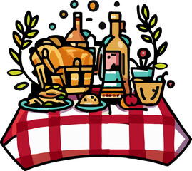 Wall Mural - picnic png graphic clipart design