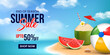 © graphicdepend - summer sale banner design, end of season summer sale offer banner illustration with summer elements