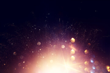 Wall Mural - abstract background of soft focus bokeh lights