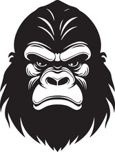 Gorilla Head Logo Icon, Gorilla Face Vector Illustration, On A Isolated Background, SVG