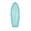 blue surfboard watercolor illustration