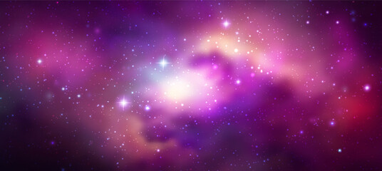 Wall Mural - space vector background with realistic nebula and shining stars. magic colorful galaxy with stardust