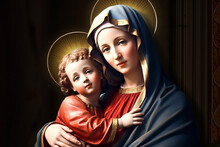 Virgen Del Carmen, Blessed Virgin Mary. Faith, Bible, Theology, Mother Of God, Christianity, Carmel. Mother Of Jesus Christ, One Of The Central Figures Of European And World Culture. Generative AI