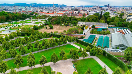 Wall Mural - Aerial view of Belvedere Castle in Vienna, Austria