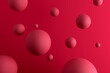 © Cagkan - Levitating red spheres on viva magenta background. Abstract minimal 3d rendering art.