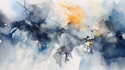 Wall Mural - Abstract watercolor painting with blue and gray tones, generative ai