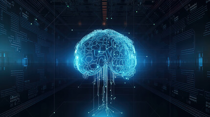 Ai technology brain background digital transformation concept