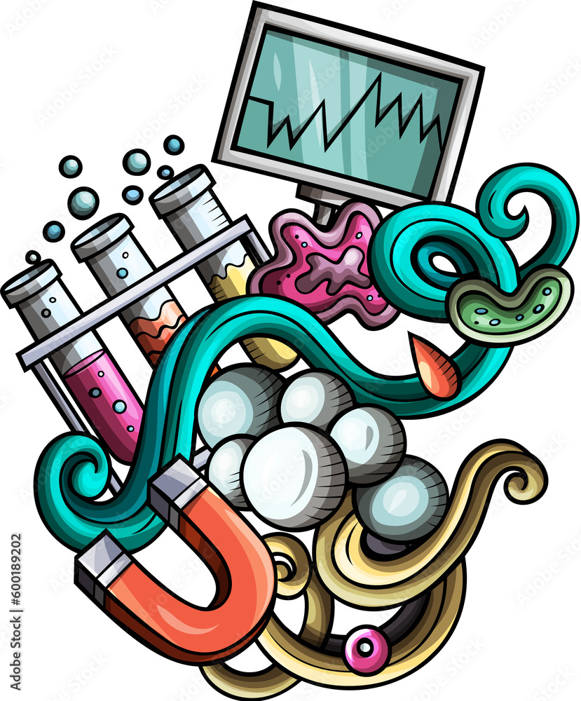 Science detailed cartoon illustration Stock Illustration | Adobe Stock